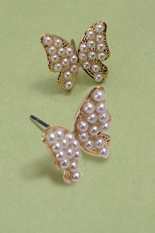 Follow My Lead Pearl Butterfly Studs-[option4]-[option5]-Cute-Trendy-Shop-Womens-Boutique-Clothing-Store