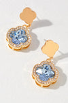 Aqua Glass Clover Post Earrings-[option4]-[option5]-Cute-Trendy-Shop-Womens-Boutique-Clothing-Store