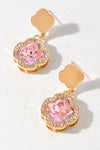 Pink Glass Clover Post Earrings-[option4]-[option5]-Cute-Trendy-Shop-Womens-Boutique-Clothing-Store