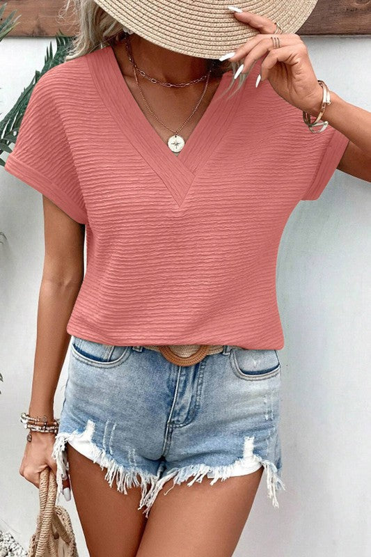 Time For Fun Textured Pink Top-[option4]-[option5]-Cute-Trendy-Shop-Womens-Boutique-Clothing-Store