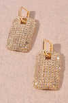 Rhinestone Rectangle Earrings Gold-[option4]-[option5]-Cute-Trendy-Shop-Womens-Boutique-Clothing-Store