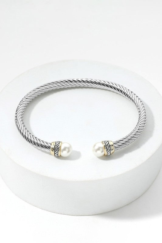 Pearls & Polish Cable Cuff Bracelet