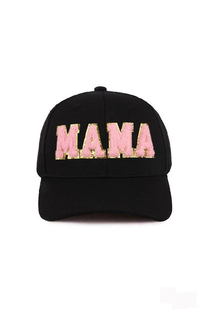 Mama Chenille Patch Baseball Cap-Black-Cute-Trendy-Shop-Womens-Boutique-Clothing-Store