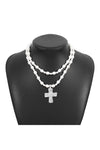 The Way To Go Silver Cross & Pearl Necklace-[option4]-[option5]-Cute-Trendy-Shop-Womens-Boutique-Clothing-Store