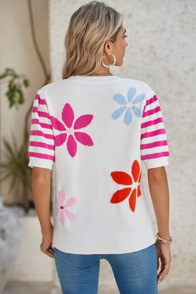 Let's Take A Ride White Floral Sweater-[option4]-[option5]-Cute-Trendy-Shop-Womens-Boutique-Clothing-Store