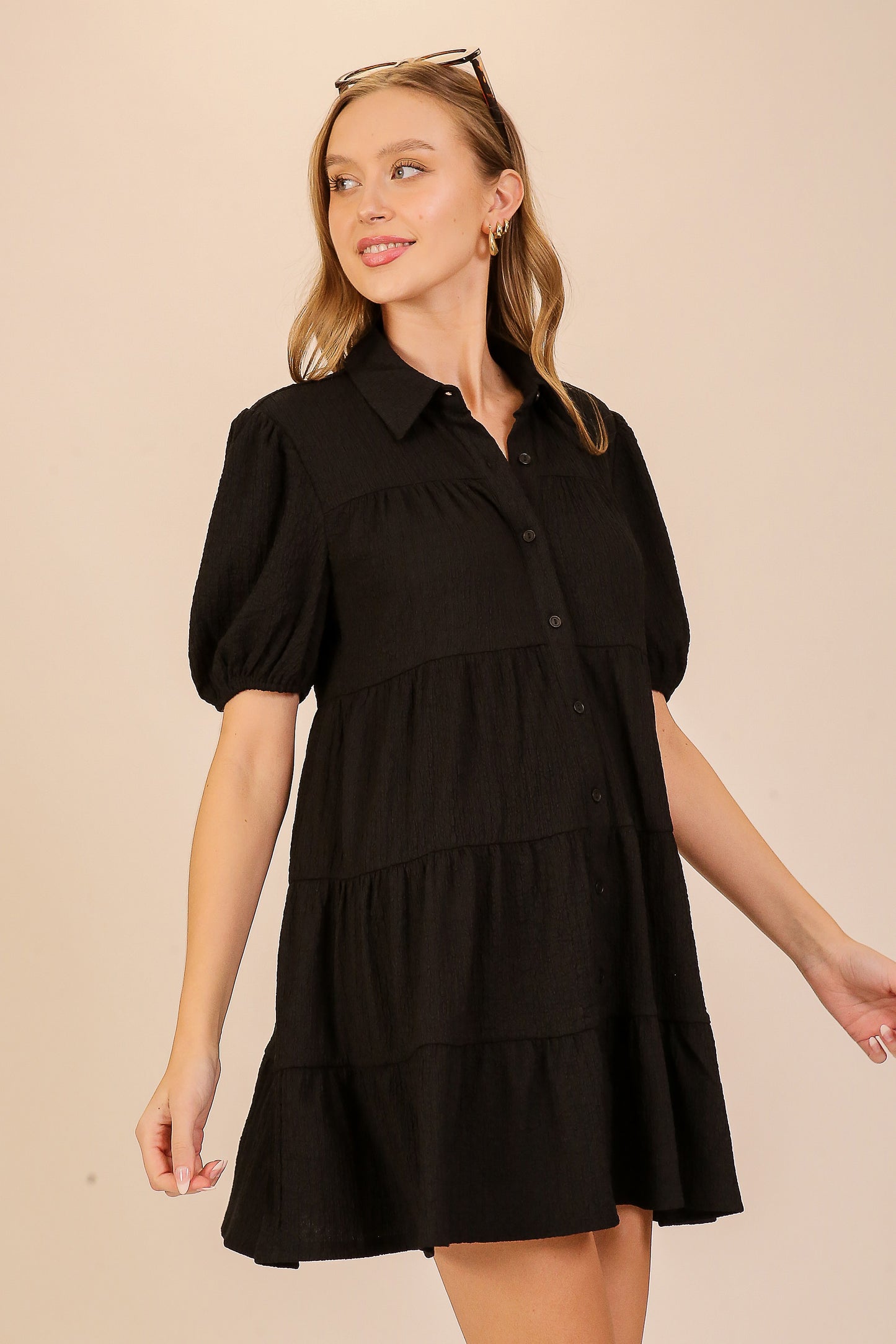 Everyday Charm Short Sleeve Skater Dress-Cute-Trendy-Shop-Womens-Boutique-Clothing-Store