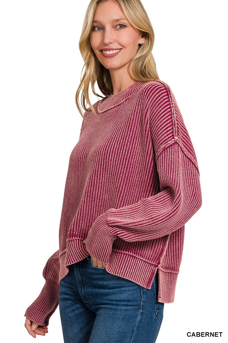 Bonfire Nights Soft Sweater Top-Burgundy-SMALL/MEDIUM-Cute-Trendy-Shop-Womens-Boutique-Clothing-Store