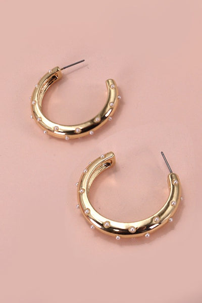 I Do! Pearl Studded Hoop Earrings-[option4]-[option5]-Cute-Trendy-Shop-Womens-Boutique-Clothing-Store