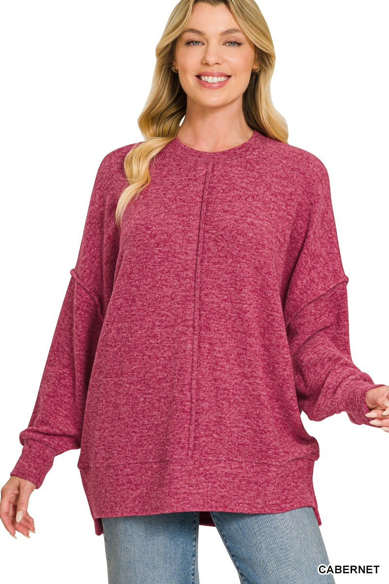 CloudSoft Everyday Pullover-Burgundy-SMALL/MEDIUM-Cute-Trendy-Shop-Womens-Boutique-Clothing-Store