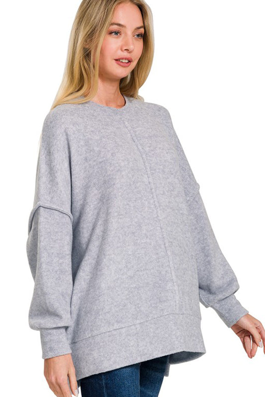 One Big Hug Oversized Sweater-heather Grey-SMALL/MEDIUM-[option4]-[option5]-Cute-Trendy-Shop-Womens-Boutique-Clothing-Store
