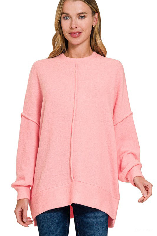 One Big Hug Oversized Sweater-Pink-SMALL/MEDIUM-[option4]-[option5]-Cute-Trendy-Shop-Womens-Boutique-Clothing-Store