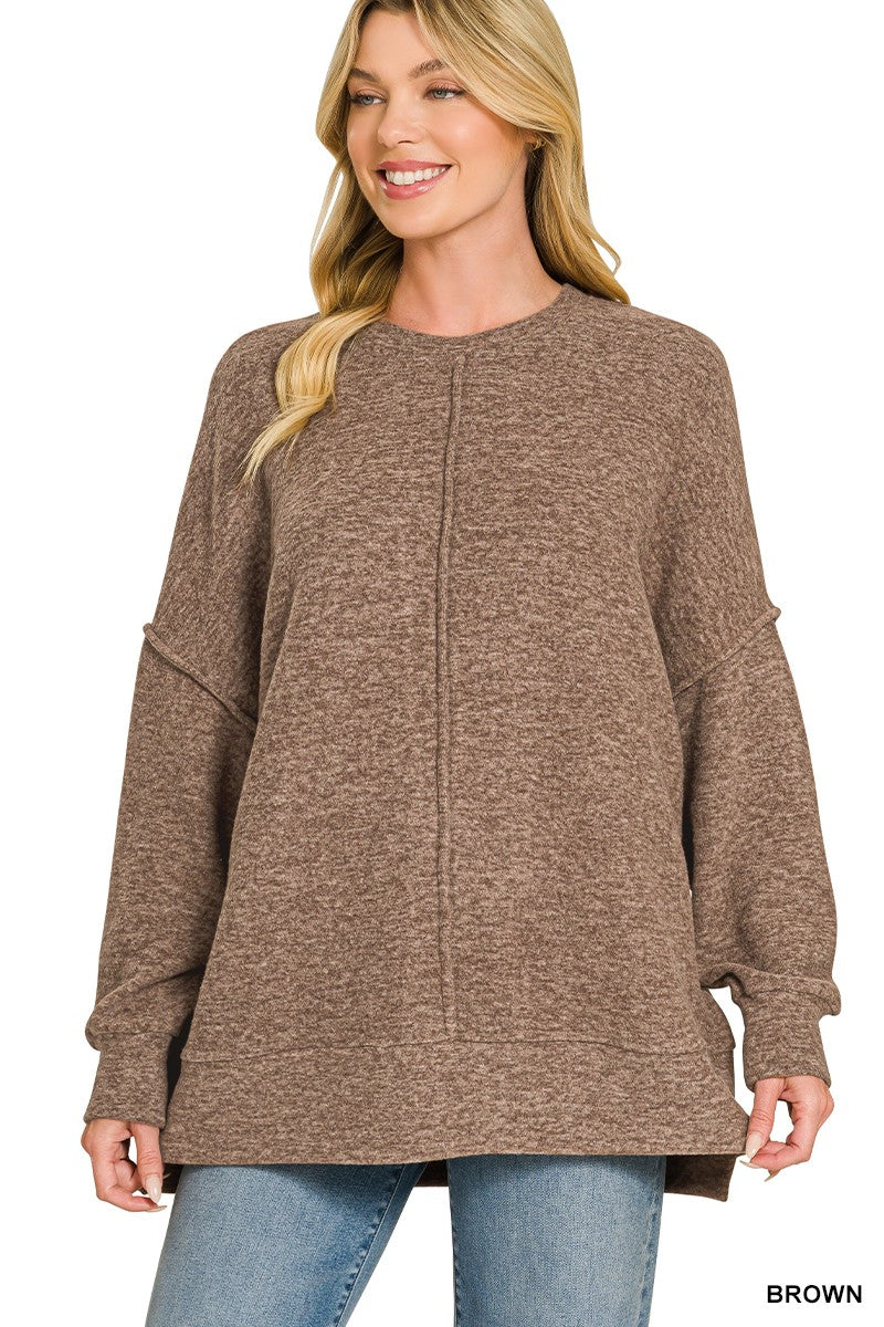 CloudSoft Everyday Pullover-Brown-SMALL/MEDIUM-Cute-Trendy-Shop-Womens-Boutique-Clothing-Store