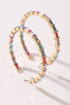 Beautiful Multicolor Stone Hoop Earrings-[option4]-[option5]-Cute-Trendy-Shop-Womens-Boutique-Clothing-Store