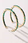 Beautiful Green Stone Hoop Earrings-[option4]-[option5]-Cute-Trendy-Shop-Womens-Boutique-Clothing-Store