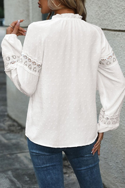 Begin A New Day White Dotted Top-[option4]-[option5]-Cute-Trendy-Shop-Womens-Boutique-Clothing-Store