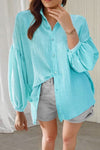 It's Getting Chilly Blue Button Blouse-[option4]-[option5]-Cute-Trendy-Shop-Womens-Boutique-Clothing-Store