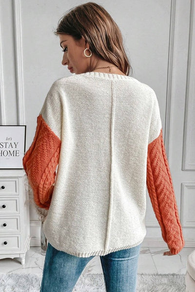 Pumpkin Patch Ready Color Block Sweater-[option4]-[option5]-Cute-Trendy-Shop-Womens-Boutique-Clothing-Store