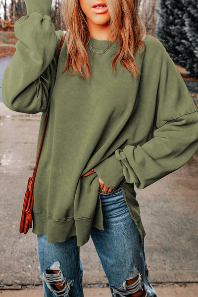 Best One Yet Oversized Sweatshirt Olive Green-[option4]-[option5]-Cute-Trendy-Shop-Womens-Boutique-Clothing-Store