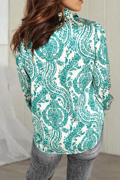 Happy Dance Turquoise Paisley Blouse-[option4]-[option5]-Cute-Trendy-Shop-Womens-Boutique-Clothing-Store