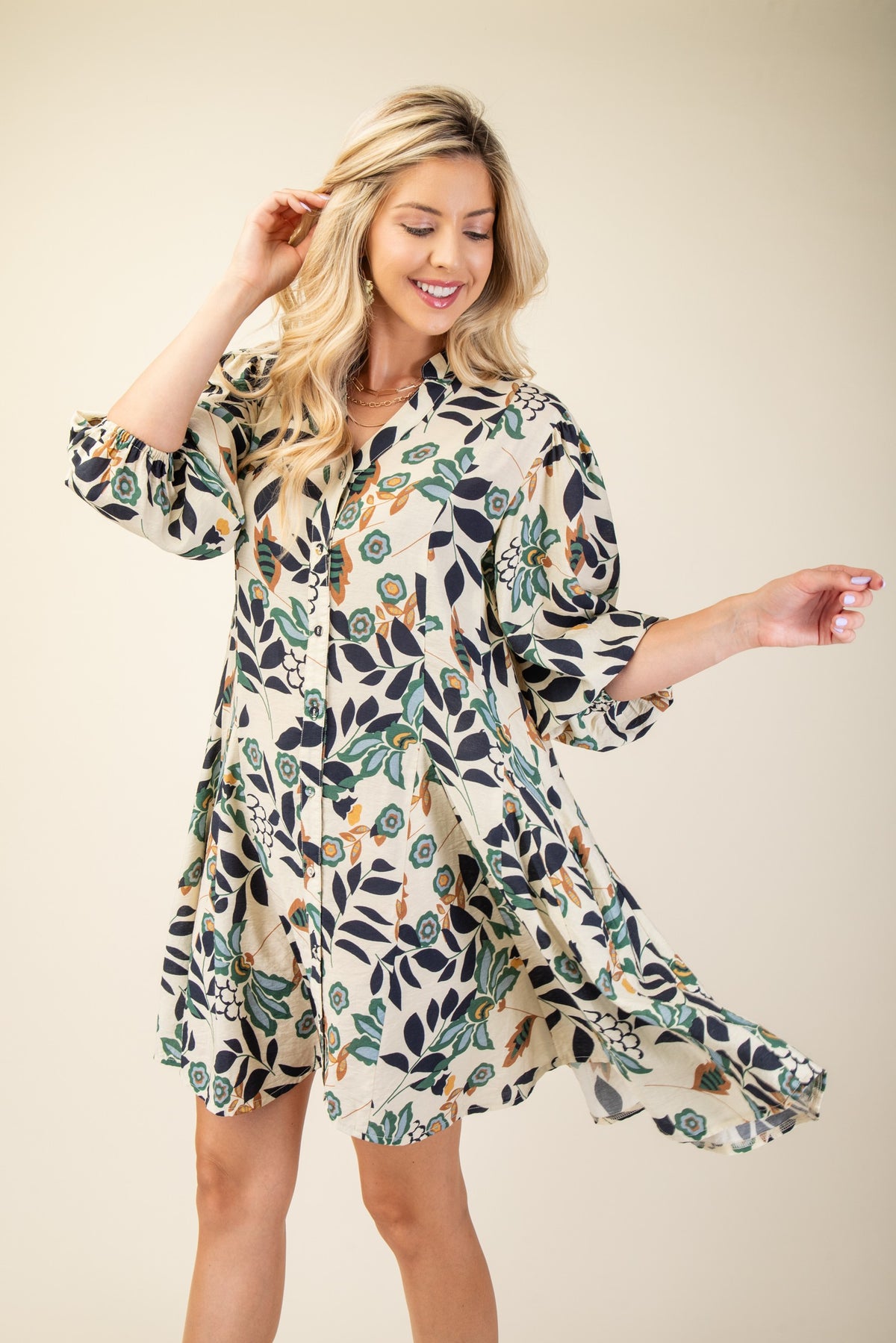The Garden Grove Printed Shirt Dress-Cute-Trendy-Shop-Womens-Boutique-Clothing-Store