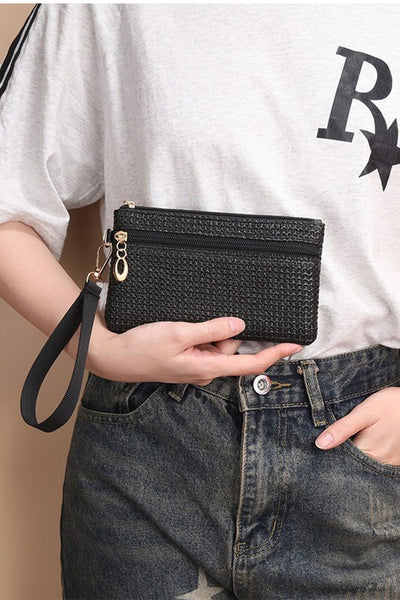 Time To Play Straw Black Wristlet-[option4]-[option5]-Cute-Trendy-Shop-Womens-Boutique-Clothing-Store