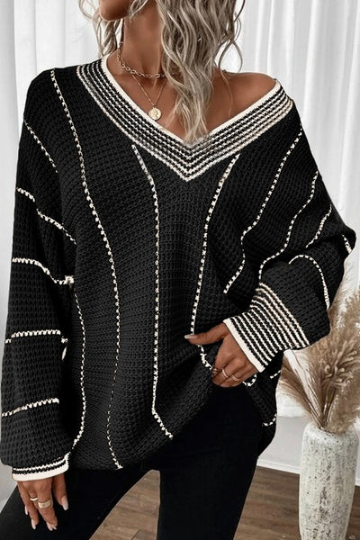 So Friendly Black Woven Sweater-[option4]-[option5]-Cute-Trendy-Shop-Womens-Boutique-Clothing-Store