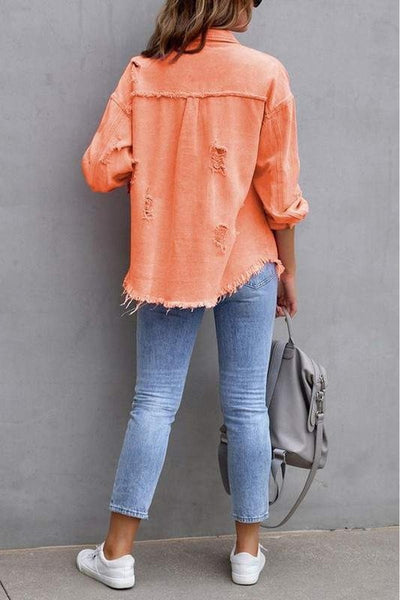 Like A Charm Denim Shacket Orange-[option4]-[option5]-Cute-Trendy-Shop-Womens-Boutique-Clothing-Store