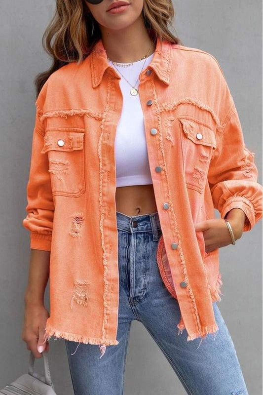 Like A Charm Denim Shacket Orange-[option4]-[option5]-Cute-Trendy-Shop-Womens-Boutique-Clothing-Store