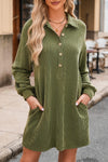 Out For Lunch Ribbed Olive Green Dress-[option4]-[option5]-Cute-Trendy-Shop-Womens-Boutique-Clothing-Store