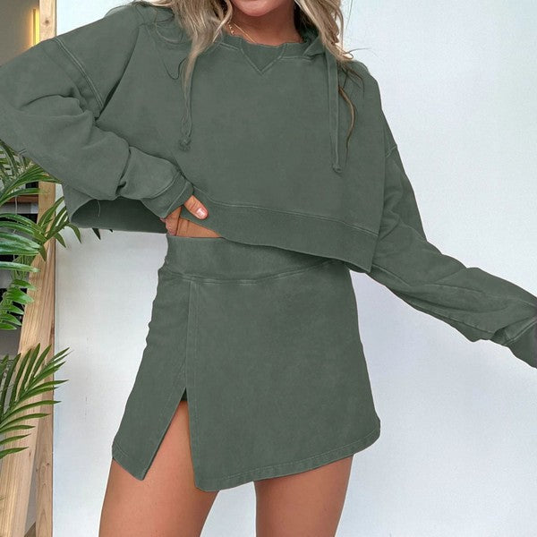 Listening To The Band Two Piece Set Olive Green-[option4]-[option5]-Cute-Trendy-Shop-Womens-Boutique-Clothing-Store