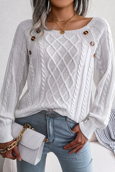 Join The Crowd White Cable Sweater-[option4]-[option5]-Cute-Trendy-Shop-Womens-Boutique-Clothing-Store