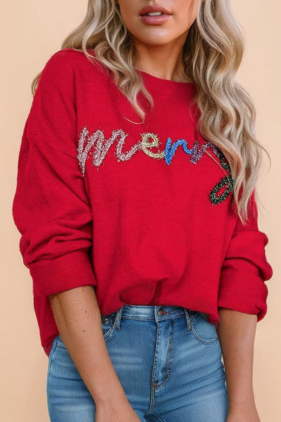 Be Merry! Christmas Tinsel Sweatshirt-[option4]-[option5]-Cute-Trendy-Shop-Womens-Boutique-Clothing-Store