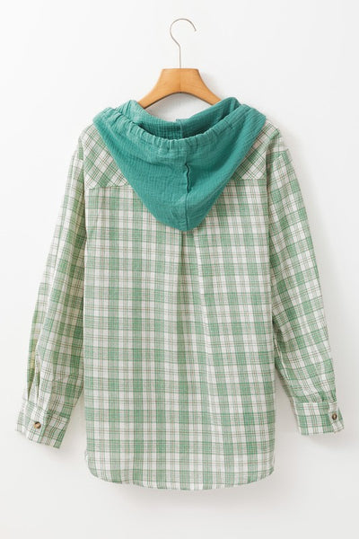 Break Time Green Checked Hoodie-[option4]-[option5]-Cute-Trendy-Shop-Womens-Boutique-Clothing-Store