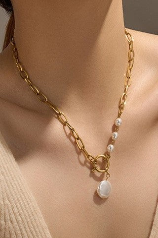 Classy & Elegant Pearl Chain Necklace-[option4]-[option5]-Cute-Trendy-Shop-Womens-Boutique-Clothing-Store