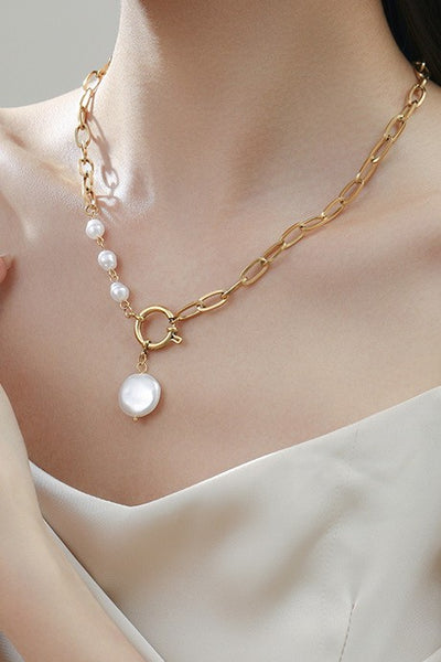 Classy & Elegant Pearl Chain Necklace-[option4]-[option5]-Cute-Trendy-Shop-Womens-Boutique-Clothing-Store