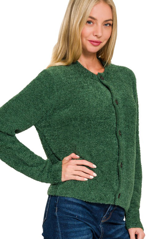 Snuggle in Style button up Cardigan Sweater-Dark Green-SMALL-[option4]-[option5]-Cute-Trendy-Shop-Womens-Boutique-Clothing-Store