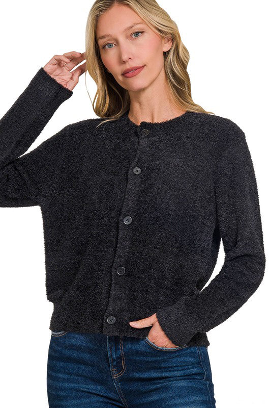 Snuggle in Style button up Cardigan Sweater-Black-SMALL-[option4]-[option5]-Cute-Trendy-Shop-Womens-Boutique-Clothing-Store
