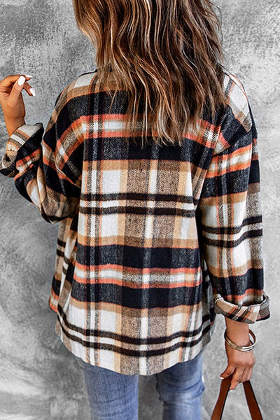 Sleigh Ride Ready Plaid Shacket Orange-[option4]-[option5]-Cute-Trendy-Shop-Womens-Boutique-Clothing-Store