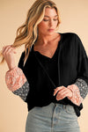 No Sign Of Snow Black V Neck Top-[option4]-[option5]-Cute-Trendy-Shop-Womens-Boutique-Clothing-Store