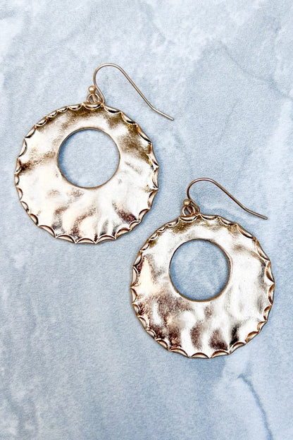 Stand Out Hammered Circular Earrings-Gold-[option4]-[option5]-Cute-Trendy-Shop-Womens-Boutique-Clothing-Store
