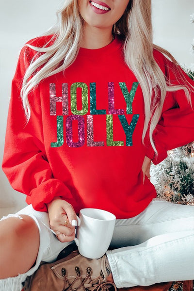 Holly Jolly Holiday Sweatshirt-[option4]-[option5]-Cute-Trendy-Shop-Womens-Boutique-Clothing-Store