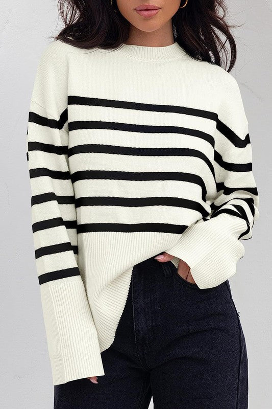 Out For The Day White Striped Sweater-[option4]-[option5]-Cute-Trendy-Shop-Womens-Boutique-Clothing-Store