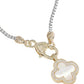 Two-Tone Quatrefoil Pendant Necklace-Cute-Trendy-Shop-Womens-Boutique-Clothing-Store