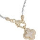 Two-Tone Quatrefoil Pendant Necklace-Cute-Trendy-Shop-Womens-Boutique-Clothing-Store