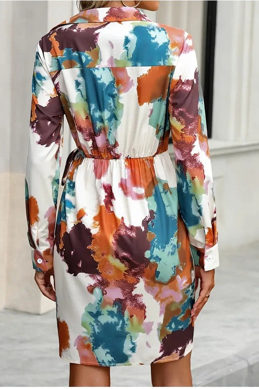 Museum Worthy Watercolor Print Dress-[option4]-[option5]-Cute-Trendy-Shop-Womens-Boutique-Clothing-Store