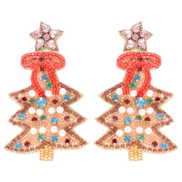 Get Into the Spirit Pink Christmas Earrings-[option4]-[option5]-Cute-Trendy-Shop-Womens-Boutique-Clothing-Store