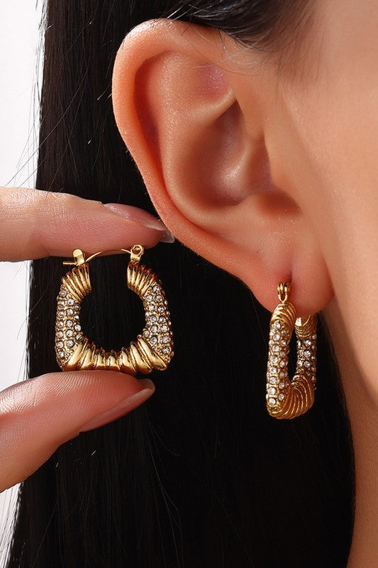Out At The Park Square Gold Earrings-[option4]-[option5]-Cute-Trendy-Shop-Womens-Boutique-Clothing-Store