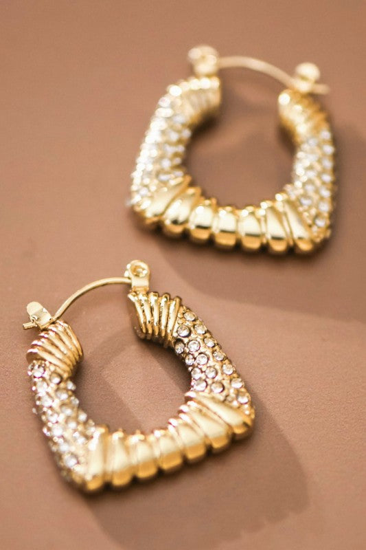 Out At The Park Square Gold Earrings-[option4]-[option5]-Cute-Trendy-Shop-Womens-Boutique-Clothing-Store