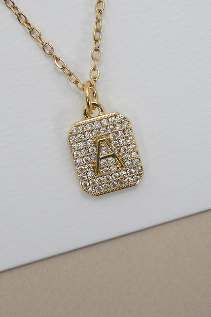 Rhinestone Initial Necklace Gold Limited Letters-A-[option4]-[option5]-Cute-Trendy-Shop-Womens-Boutique-Clothing-Store