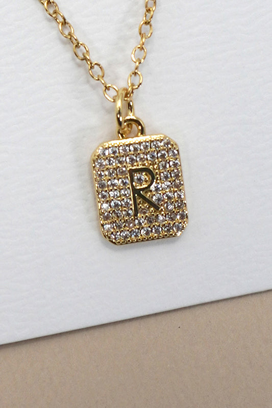 Rhinestone Initial Necklace Gold Limited Letters-R-[option4]-[option5]-Cute-Trendy-Shop-Womens-Boutique-Clothing-Store